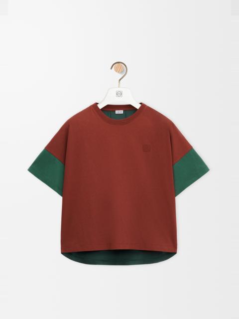 Boxy fit T-shirt in cotton and silk