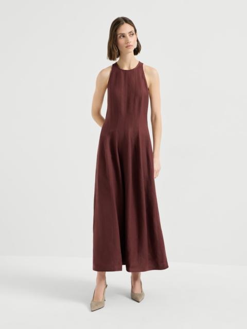 Viscose and linen fluid twill dress