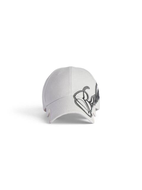 Men's Cursive Cap in Dirty White