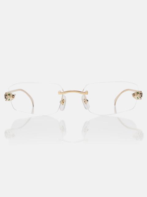 Panthère De Cartier rectangular glasses