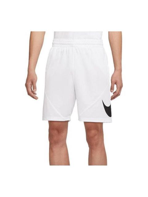 Men's Nike Logo Printing Athleisure Casual Sports Basketball Running Shorts White CN5299-100