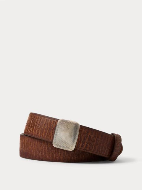 Slider-Buckle Leather Belt