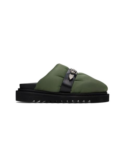 Green Nylon Slip-on Loafers