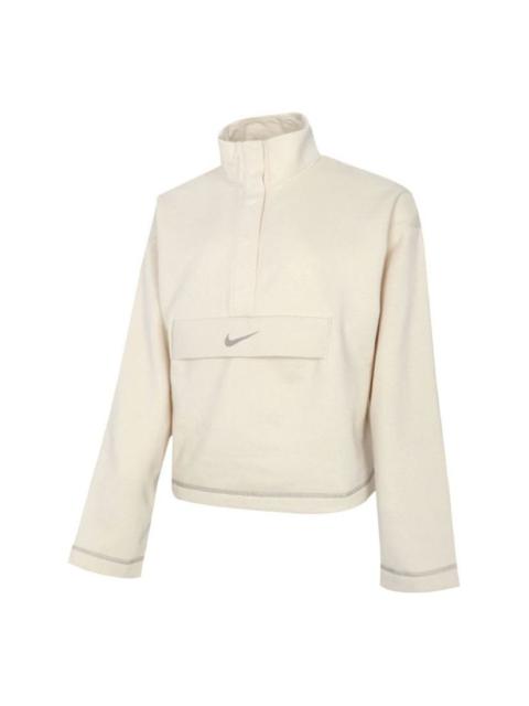 (WMNS) AS W Nike Sportswear SWSH Top HZ FLC BB FOSSIL CU6638-238