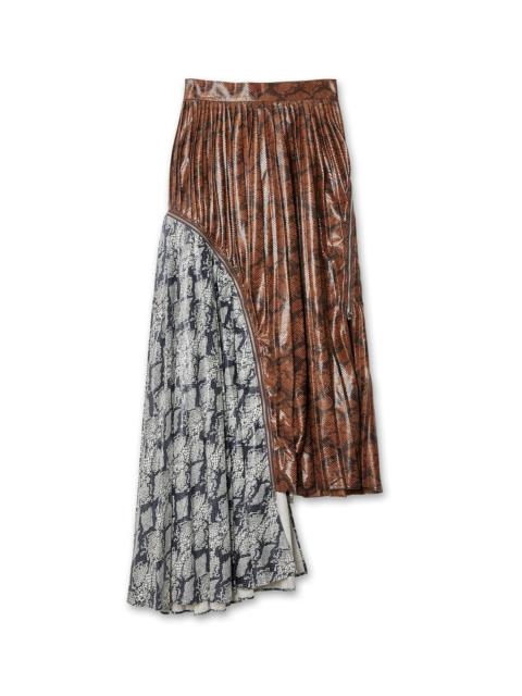 Zip Detailed Asymmetric Pleated Skir