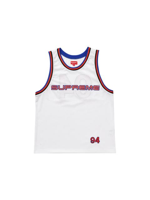 Supreme Rhinestone Basketball Jersey White