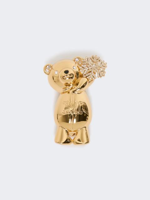 SHINY Metal teddy bear brooch