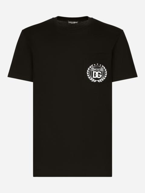 Cotton T-shirt with DG Milano logo embroidery