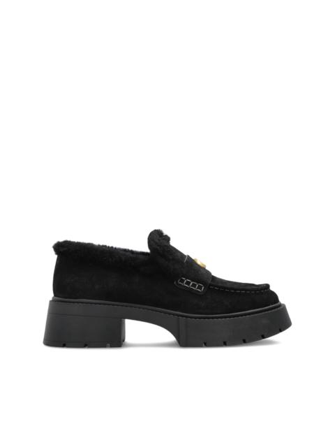Leah shearling logo loafers