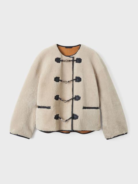 Teddy shearling clasp jacket off-white