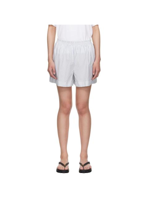 Blue & White Striped Shorts