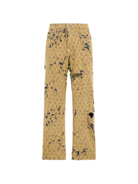 distressed denim jeans