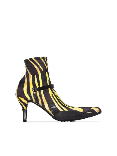 zebra print 80mm ankle boots