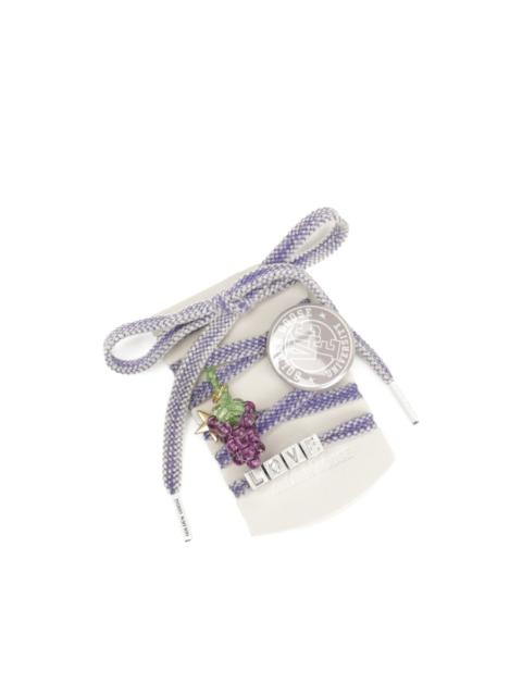 grape-motif beaded shoe laces