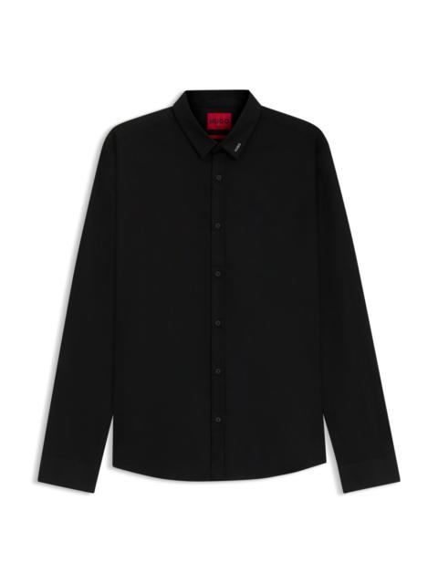 EXTRA-SLIM-FIT SHIRT IN STRETCH-COTTON CANVAS