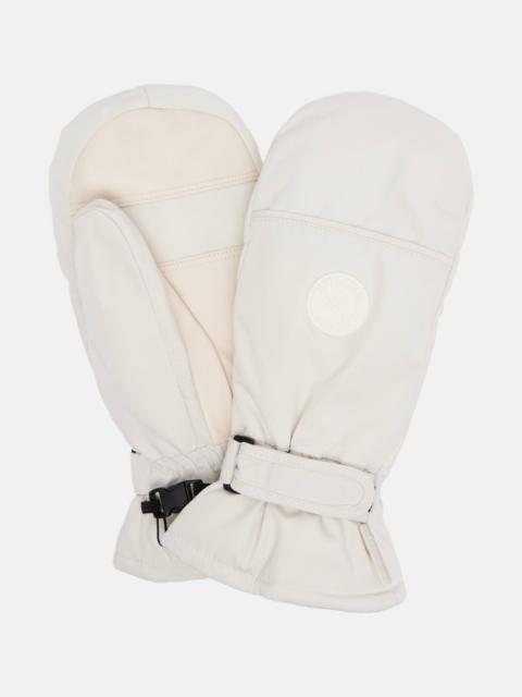 Leather-trimmed mittens