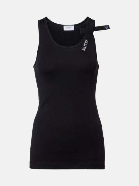 Logo bow-detail cotton tank top