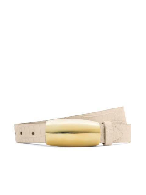 Marlowe Croc-Embossed Leather Belt