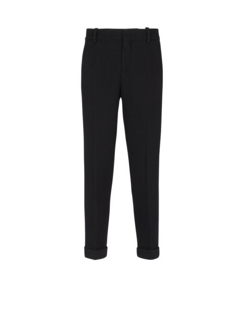Crepe straight-cut trousers