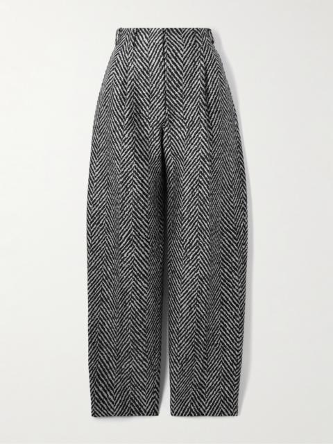 Striped Wool-blend Tapered Pants