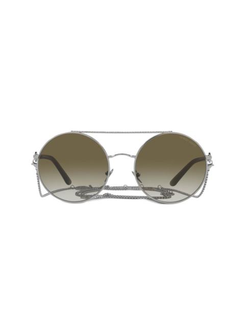 chain-detail round-frame sunglasses