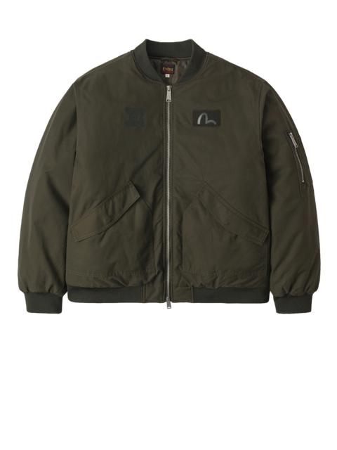 E and Seagull Appliqué Print Regular Fit Bomber Jacket