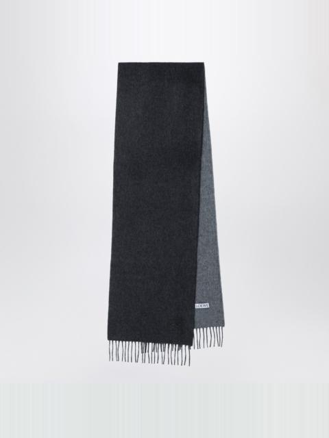 Scarf in black/grey wool and cashmere