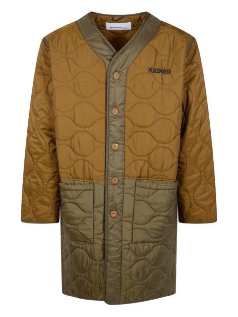 logo-embroidered coat