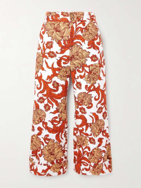 Hendrix printed cotton-blend flared pants