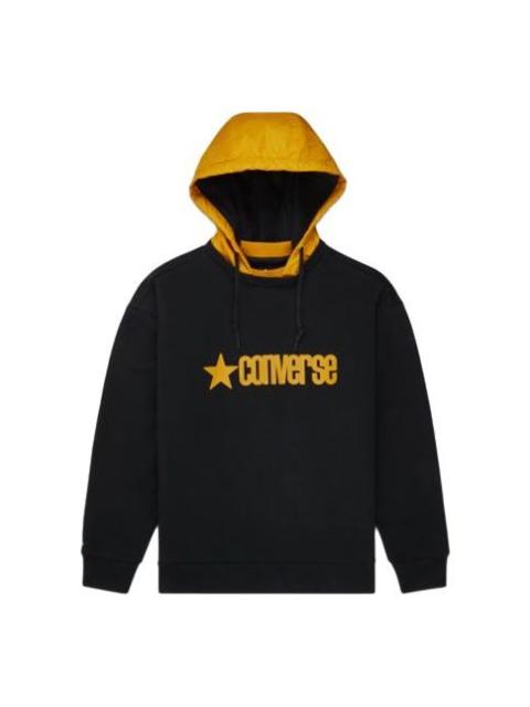 Converse Logo Letter Hooded Sports Sweater Men Black 10019968-A01