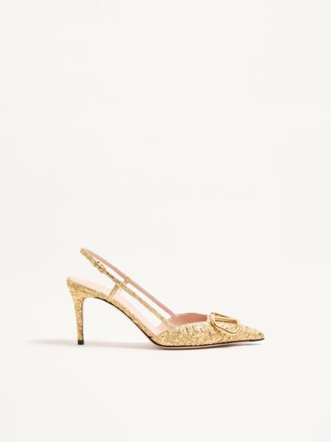 VLOGO SIGNATURE SLINGBACK PUMPS IN CLOQUÉ JACQUARD FABRIC 80MM