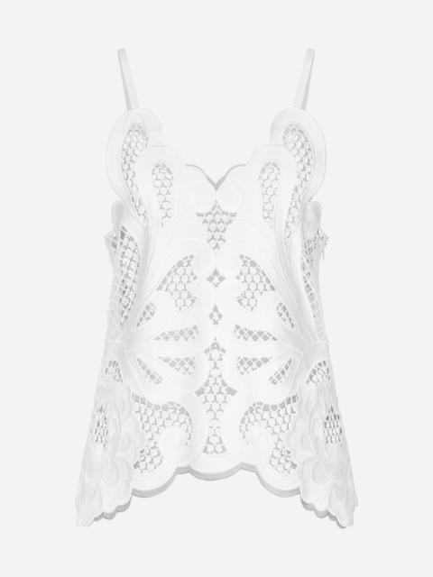 Cotton top with cut-out detailing