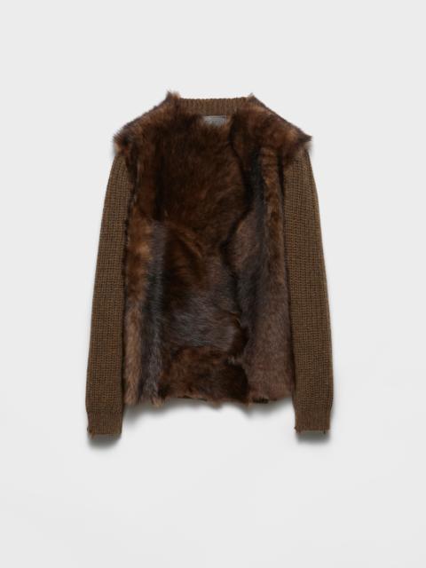 Wool and shearling sweater