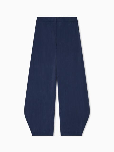 WASHED SILK TROUSERS WITH ROUNDED HEM