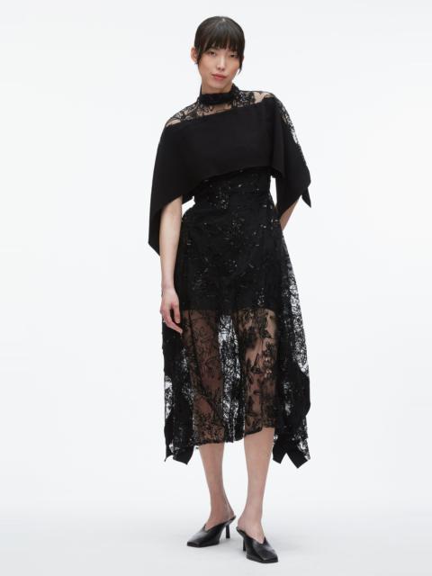 Sequin Lace Flounce Maxi Dress