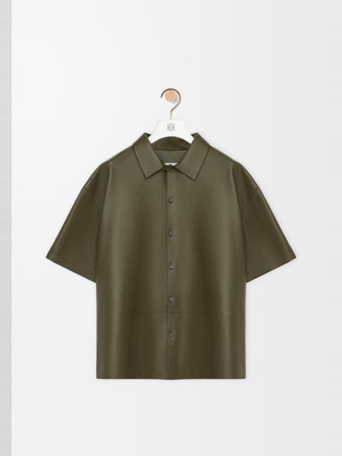 Short sleeve shirt in nappa lambskin