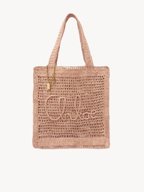 SUMMER BANANA TOTE BAG IN RAFFIA