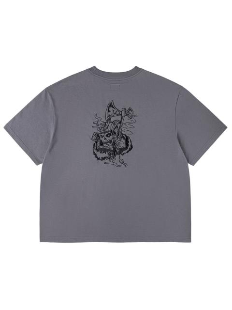 Skull Samurai Embroidery T-shirt