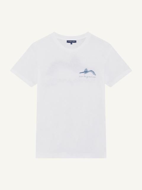 DINIS PRINTED COTTON-LINEN T-SHIRT