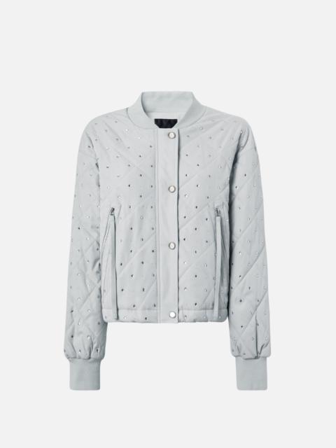 QUILTED BOMBER JACKET WITH RHINESTONES AND STUDS