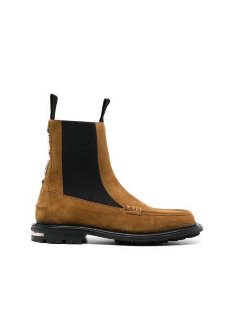 stud-embellished suede boots