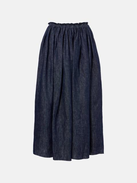 Eloran linen midi skirt