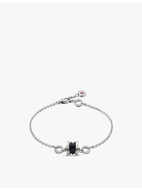 Save The Children sterling-silver and black ceramic chain bracelet