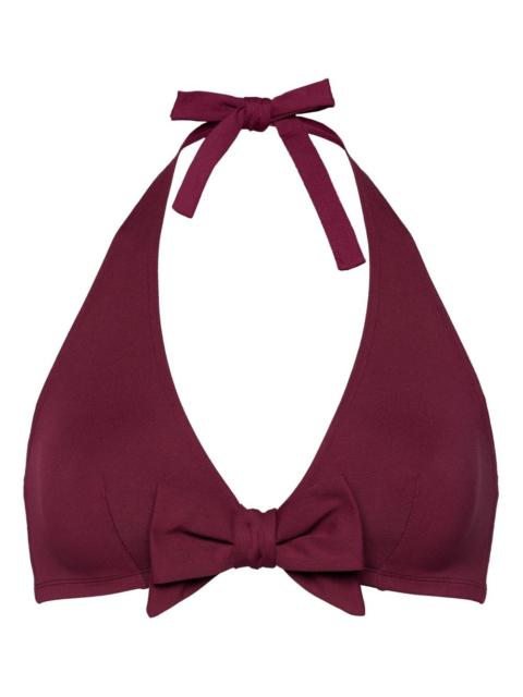 bow-embellished halter-neck bikini top