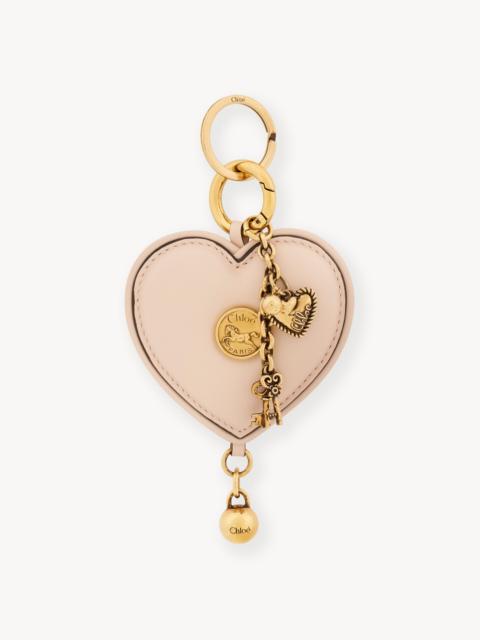 CHLOÉ SYMBOLS HEART BAG CHARM IN SOFT LEATHER