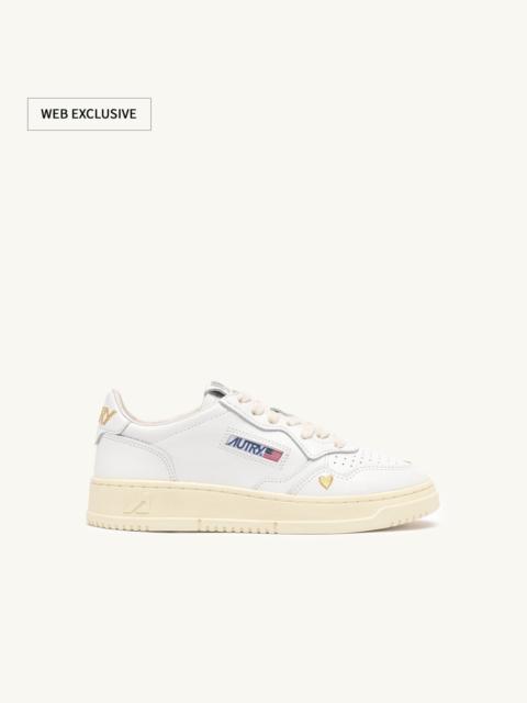 MEDALIST 'LOVE' SNEAKERS IN WHITE AND PLATINUM LEATHER