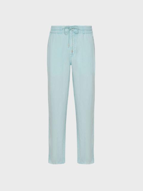 Men Linen Pants Regular Fit Solid