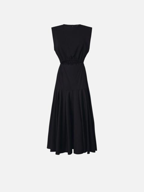 SLEEVELESS MIDI DRESS WITH PLEATS AND CUT-OUT
