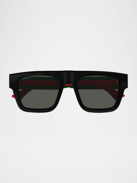 Men's GG1868SM Acetate Rectangle Sunglasses