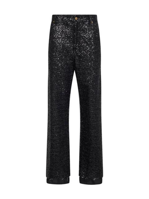 Black sequin denim Sienna split jeans
